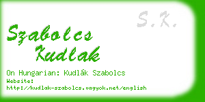 szabolcs kudlak business card