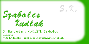 szabolcs kudlak business card